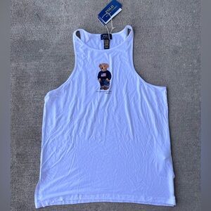 NWOT Polo by Ralph Lauren White Tank Top with Polo Bear Graphic